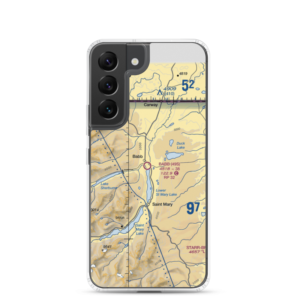 Babb Airport (49S) VFR Sectional Samsung Case Samsung Galaxy S22 model shown