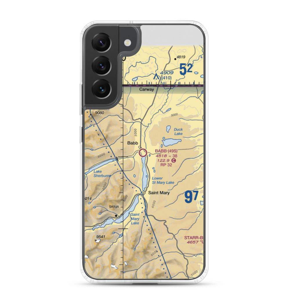 Babb Airport (49S) VFR Sectional Samsung Case Samsung Galaxy S22 Plus model shown