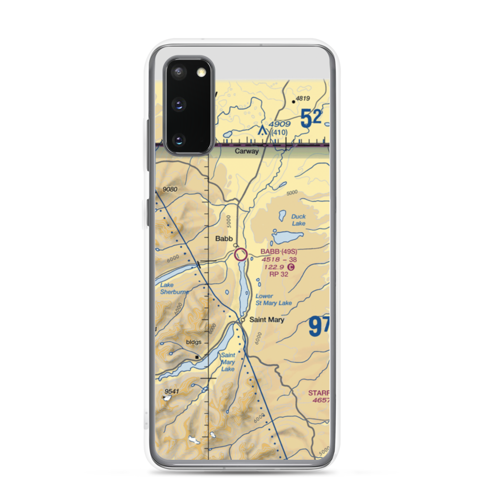 Babb Airport (49S) VFR Sectional Samsung Case Samsung Galaxy S20 model shown