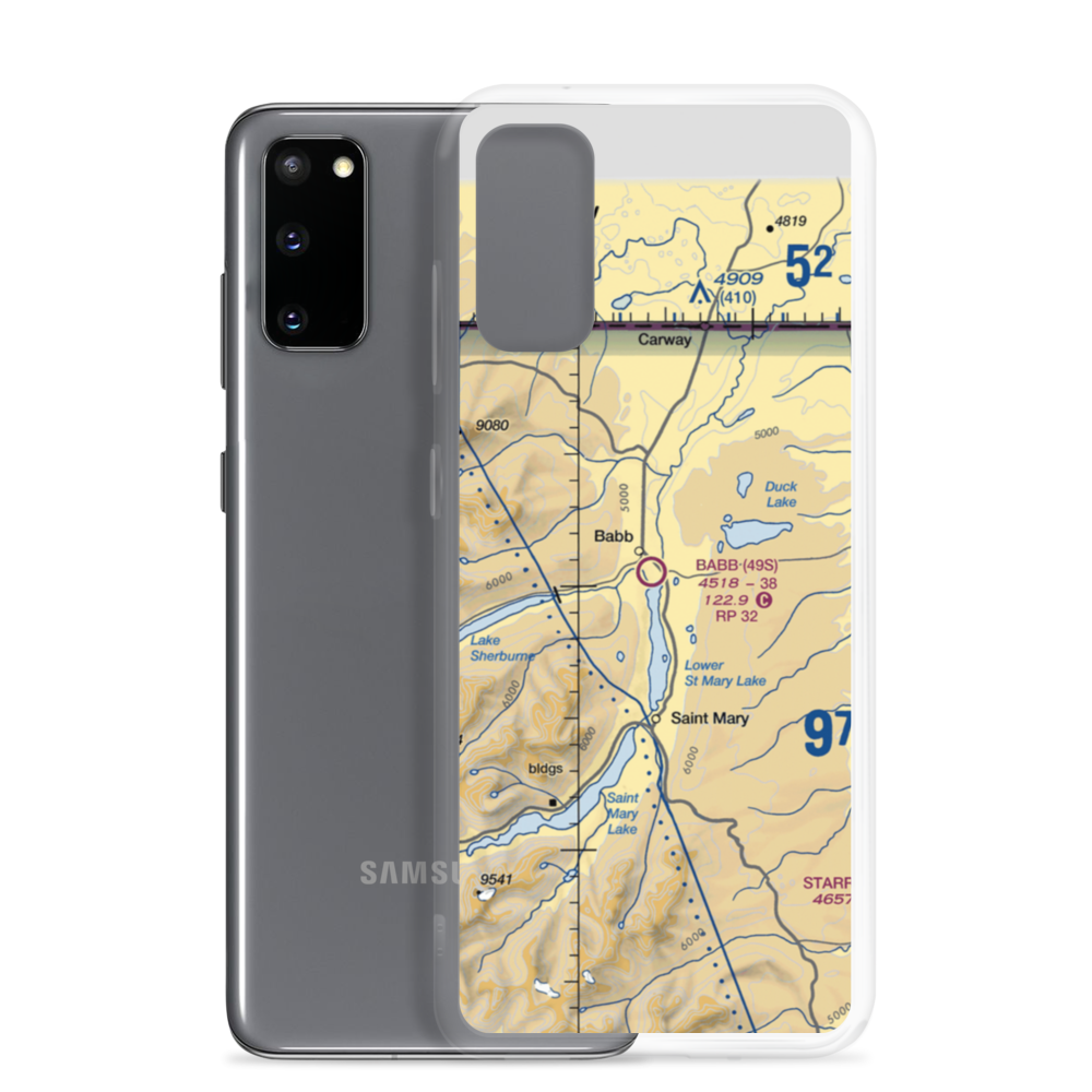 Babb Airport (49S) VFR Sectional Samsung Case Samsung Galaxy S20 model shown