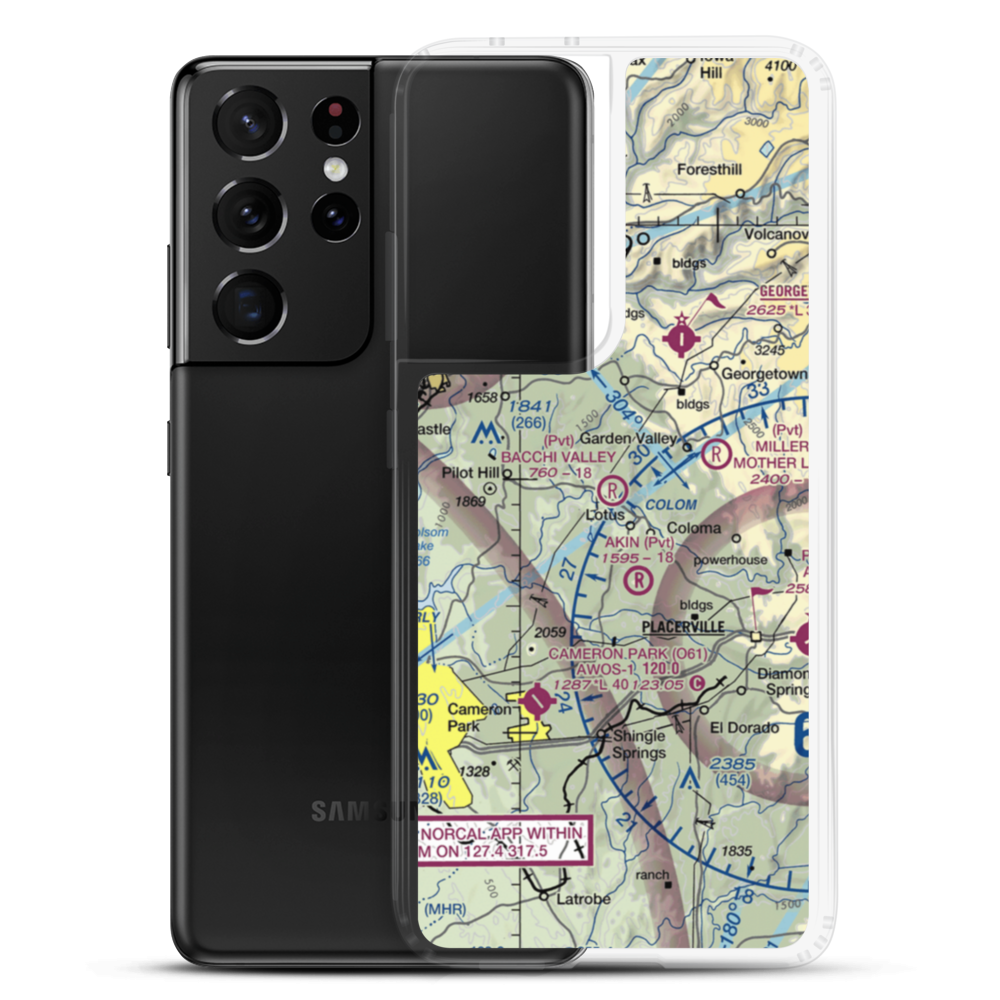 Bacchi Valley Industries Airport (80CA) VFR Sectional Samsung Case Samsung Galaxy S21 Ultra model shown