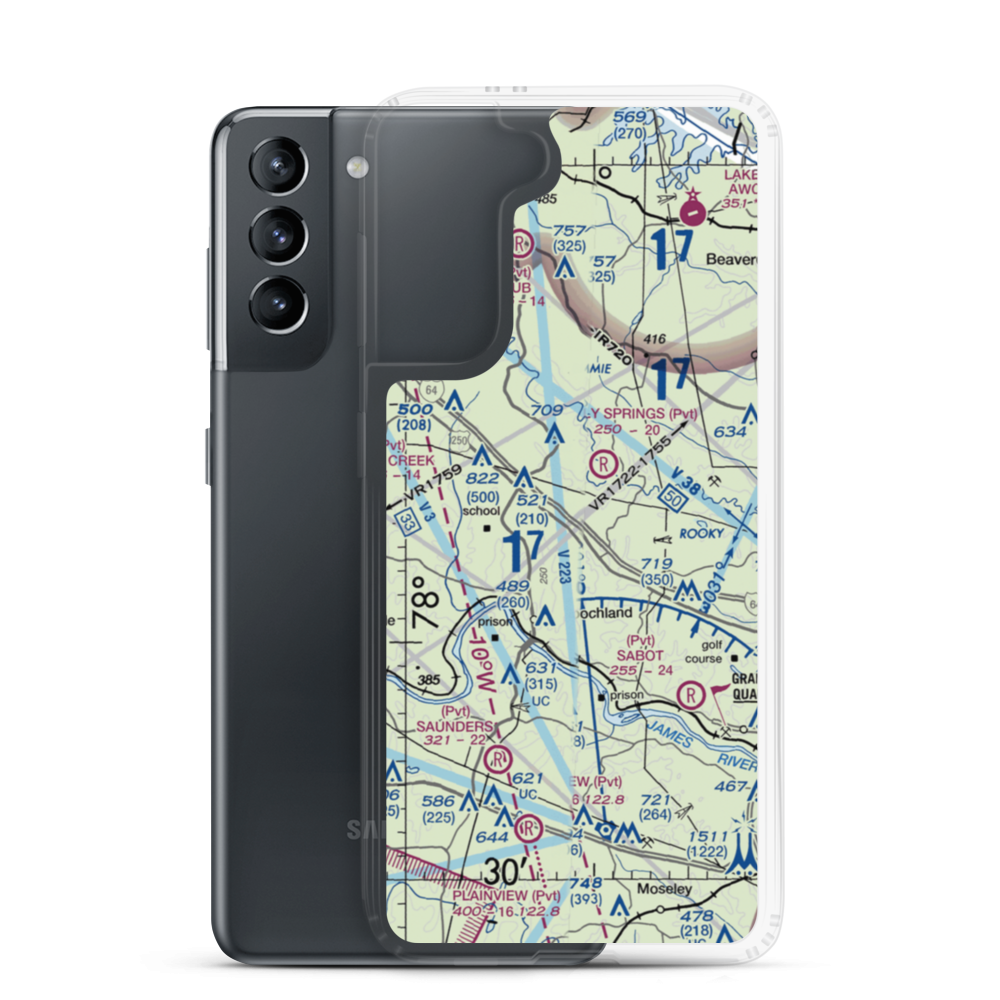Bachman Farm Ultralightport (US-0124) VFR Sectional Samsung Case Samsung Galaxy S21 model shown