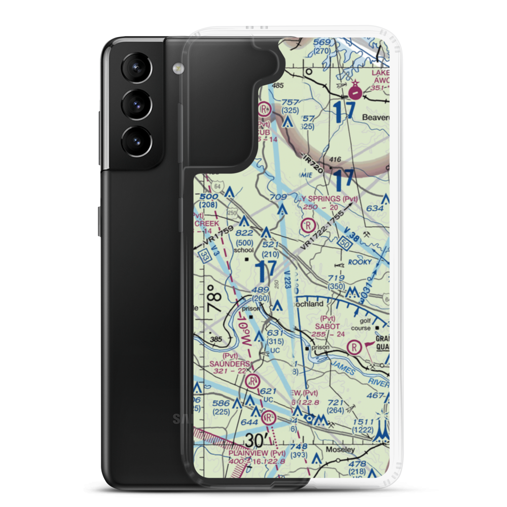 Bachman Farm Ultralightport (US-0124) VFR Sectional Samsung Case Samsung Galaxy S21 Plus model shown