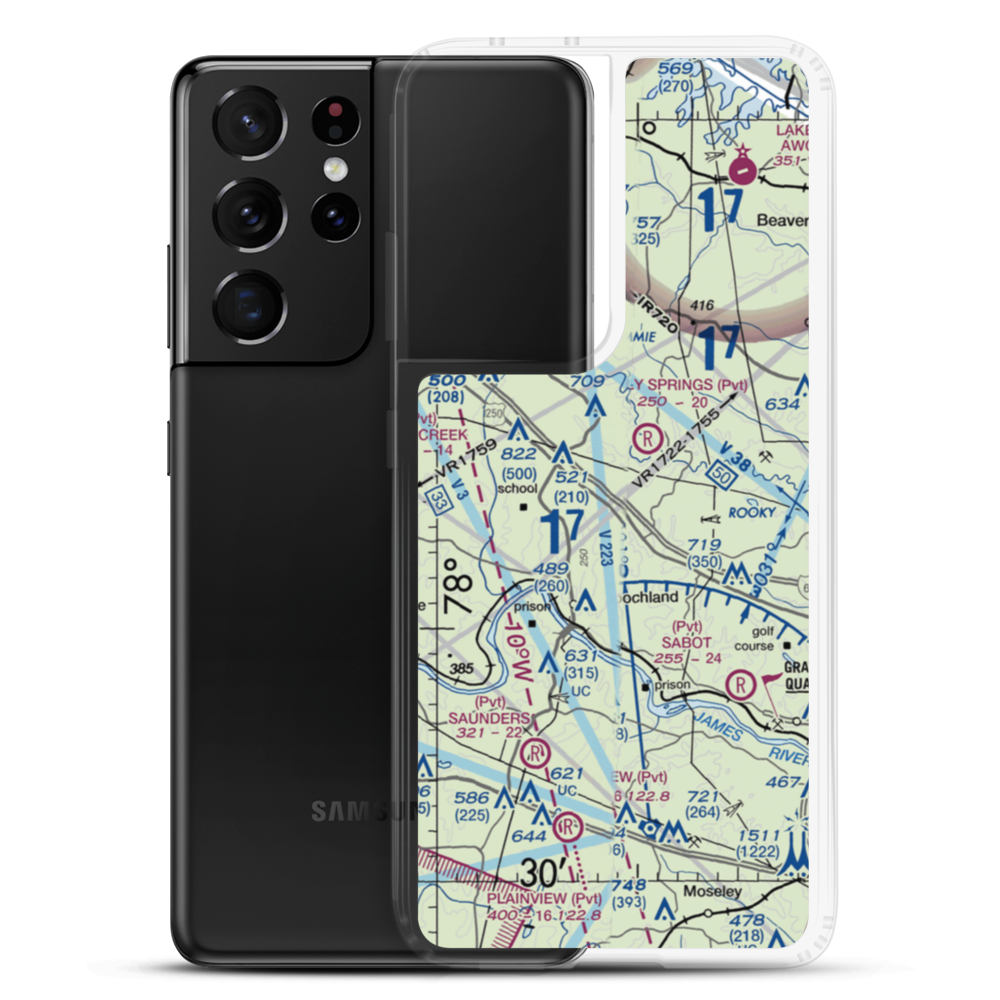 Bachman Farm Ultralightport (US-0124) VFR Sectional Samsung Case Samsung Galaxy S21 Ultra model shown