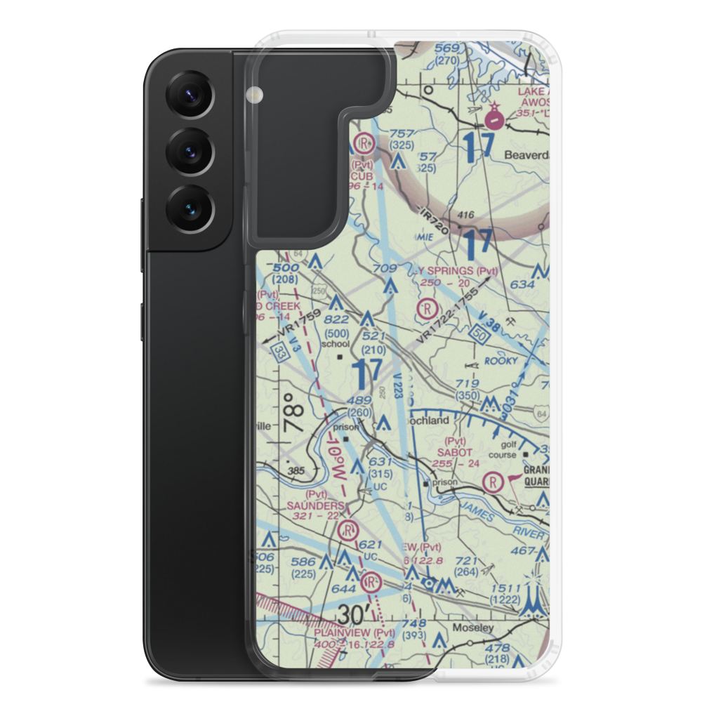 Bachman Farm Ultralightport (US-0124) VFR Sectional Samsung Case Samsung Galaxy S22 Plus model shown