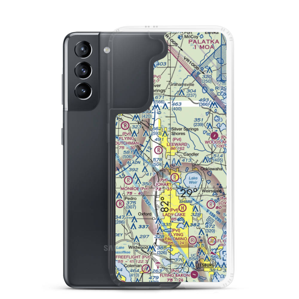 Back Achers Airport (8FL3) VFR Sectional Samsung Case Samsung Galaxy S21 model shown