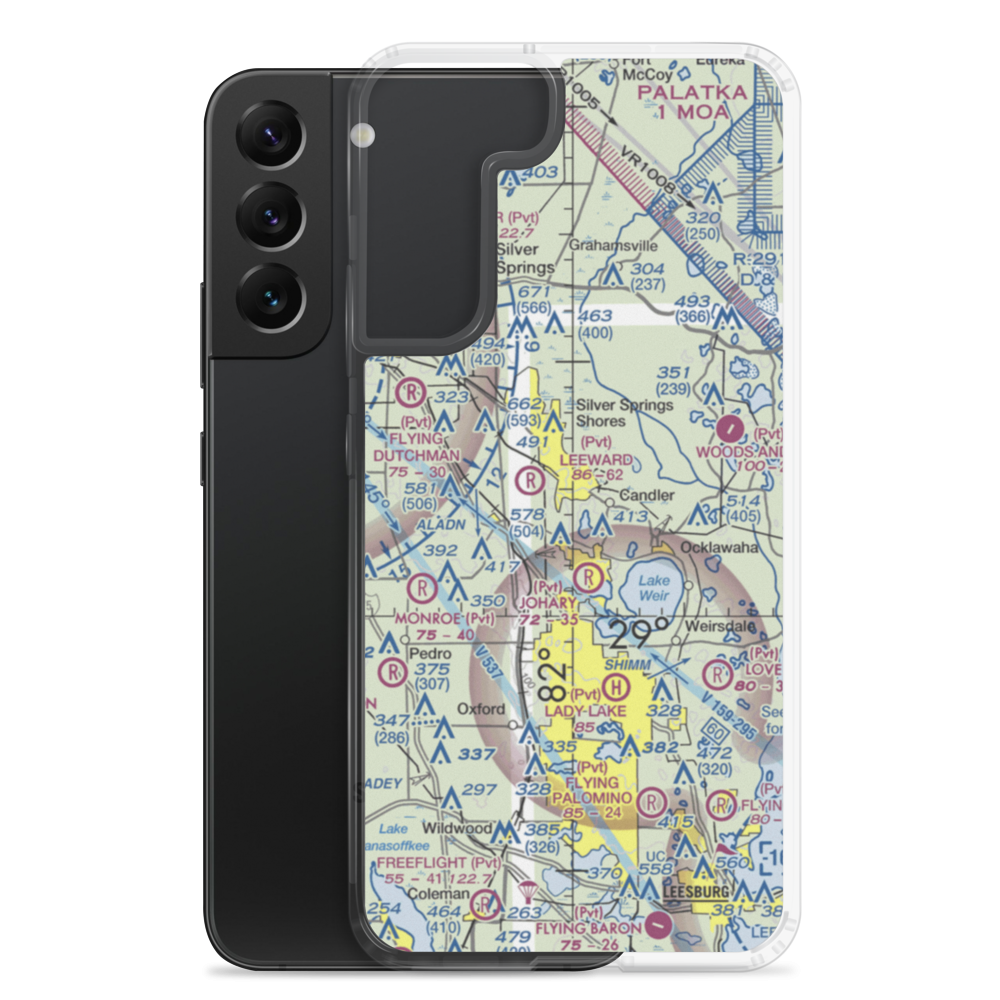Back Achers Airport (8FL3) VFR Sectional Samsung Case Samsung Galaxy S22 Plus model shown