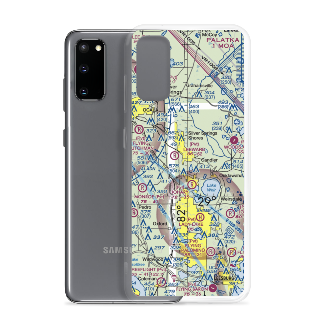 Back Achers Airport (8FL3) VFR Sectional Samsung Case Samsung Galaxy S20 model shown