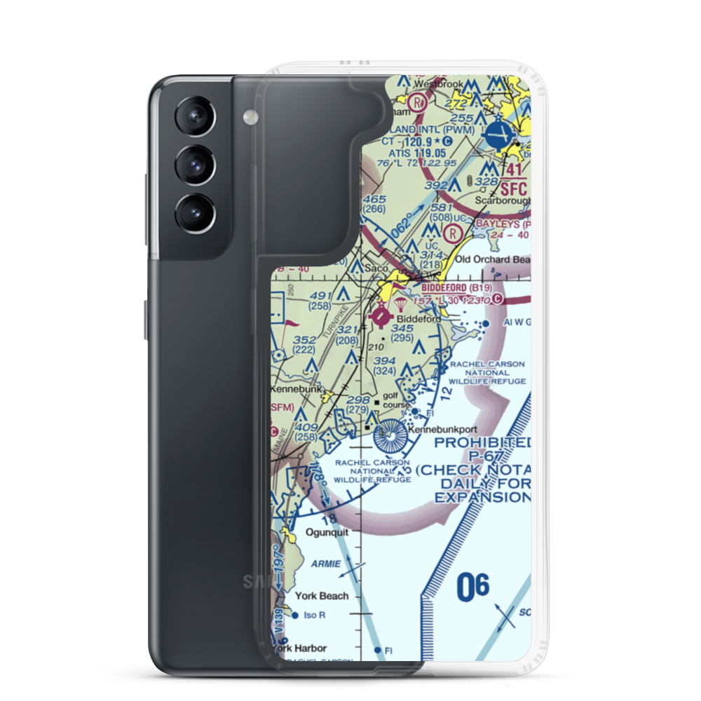 Back Acres Airport (ME46) VFR Sectional Samsung Case Samsung Galaxy S21 model shown