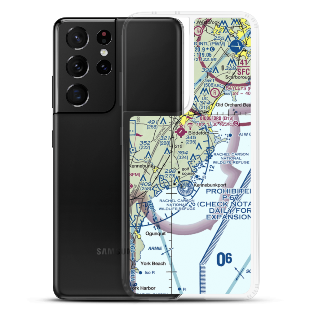 Back Acres Airport (ME46) VFR Sectional Samsung Case Samsung Galaxy S21 Ultra model shown