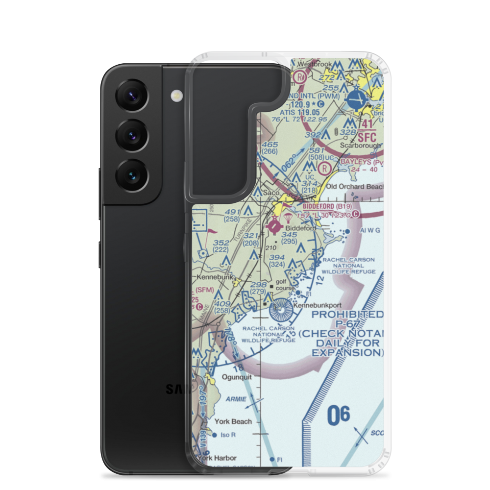 Back Acres Airport (ME46) VFR Sectional Samsung Case Samsung Galaxy S22 model shown