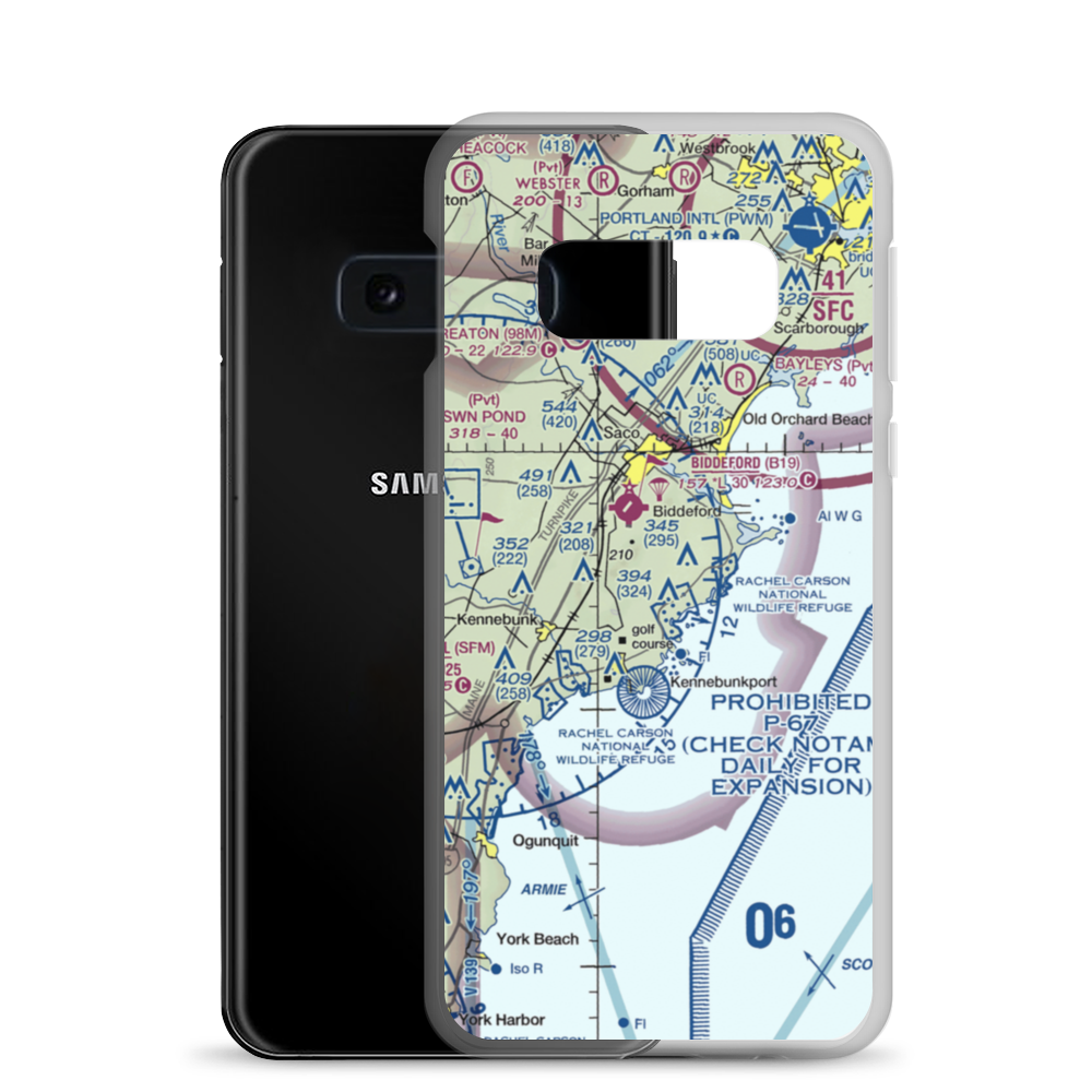 Back Acres Airport (ME46) VFR Sectional Samsung Case Samsung Galaxy S10e model shown