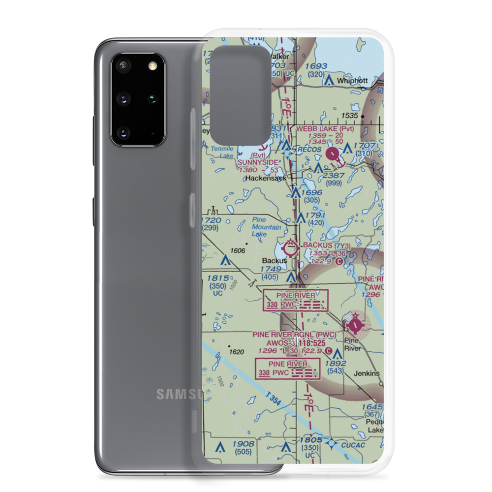 Backus Municipal Airport (7Y3) VFR Sectional Samsung Case Samsung Galaxy S20 Plus model shown