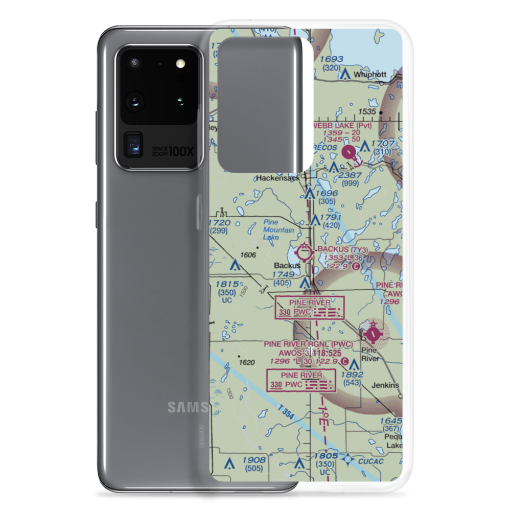 Backus Municipal Airport (7Y3) VFR Sectional Samsung Case Samsung Galaxy S20 Ultra model shown