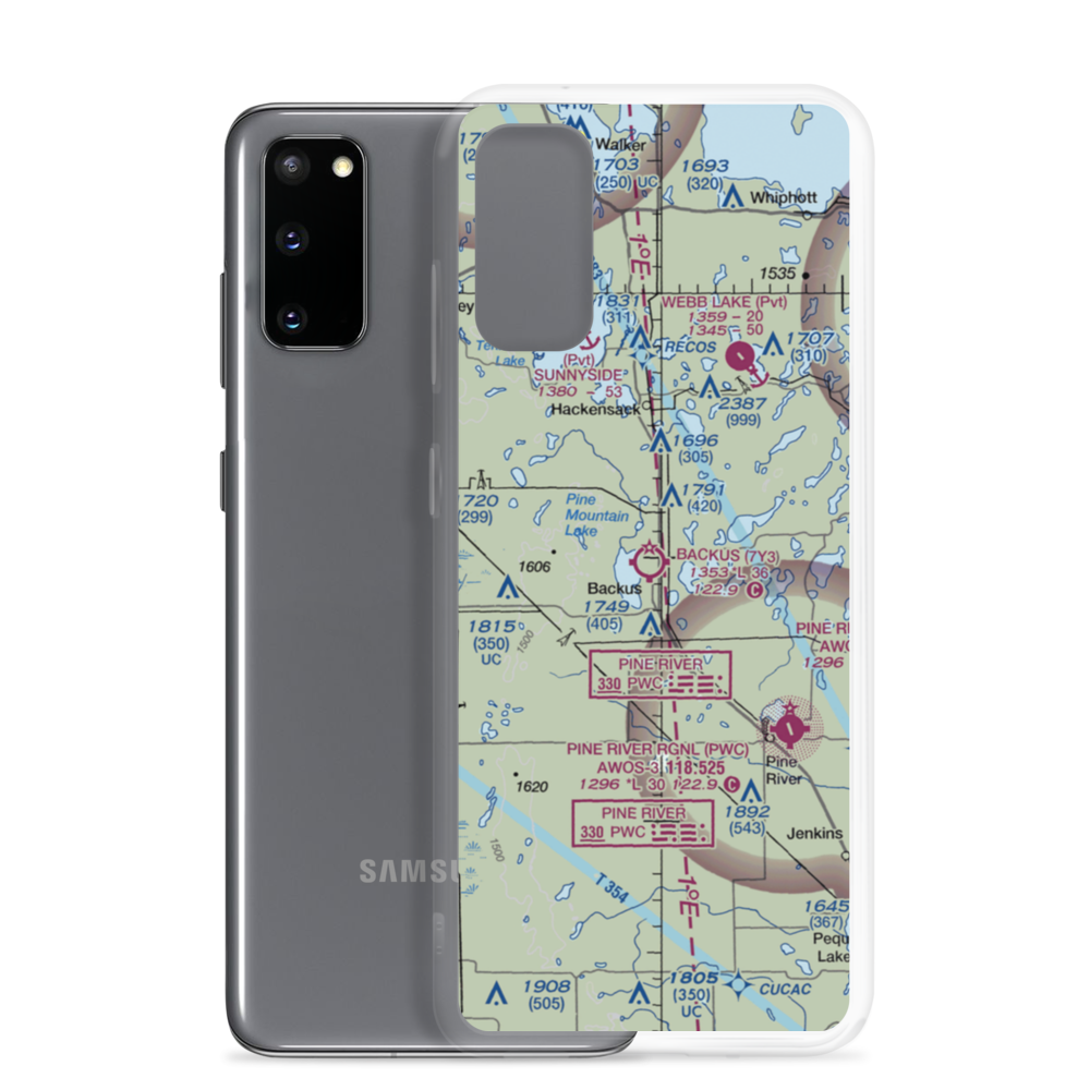 Backus Municipal Airport (7Y3) VFR Sectional Samsung Case Samsung Galaxy S20 model shown
