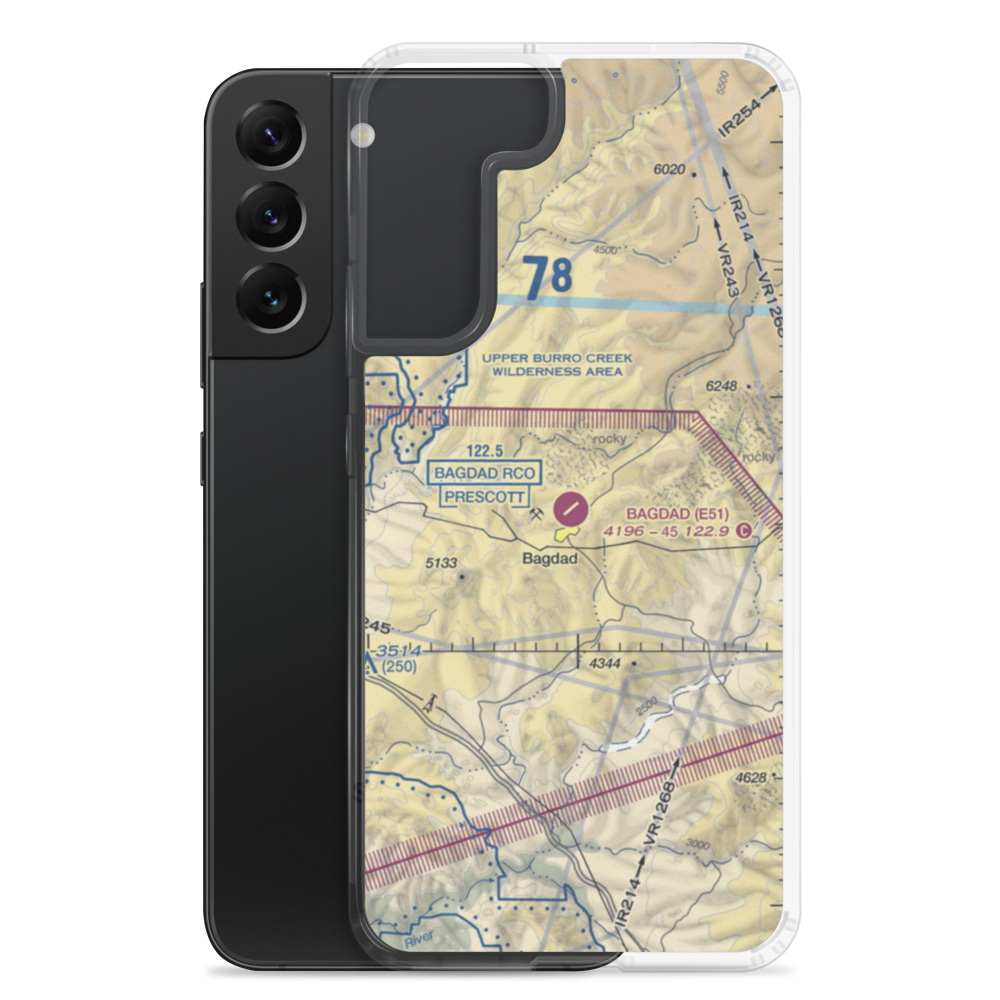 Bagdad Airport (E51) VFR Sectional Samsung Case Samsung Galaxy S22 Plus model shown