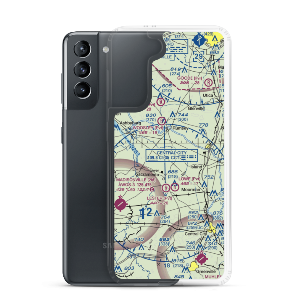 Baggett Farms Airport (93KY) VFR Sectional Samsung Case Samsung Galaxy S21 model shown