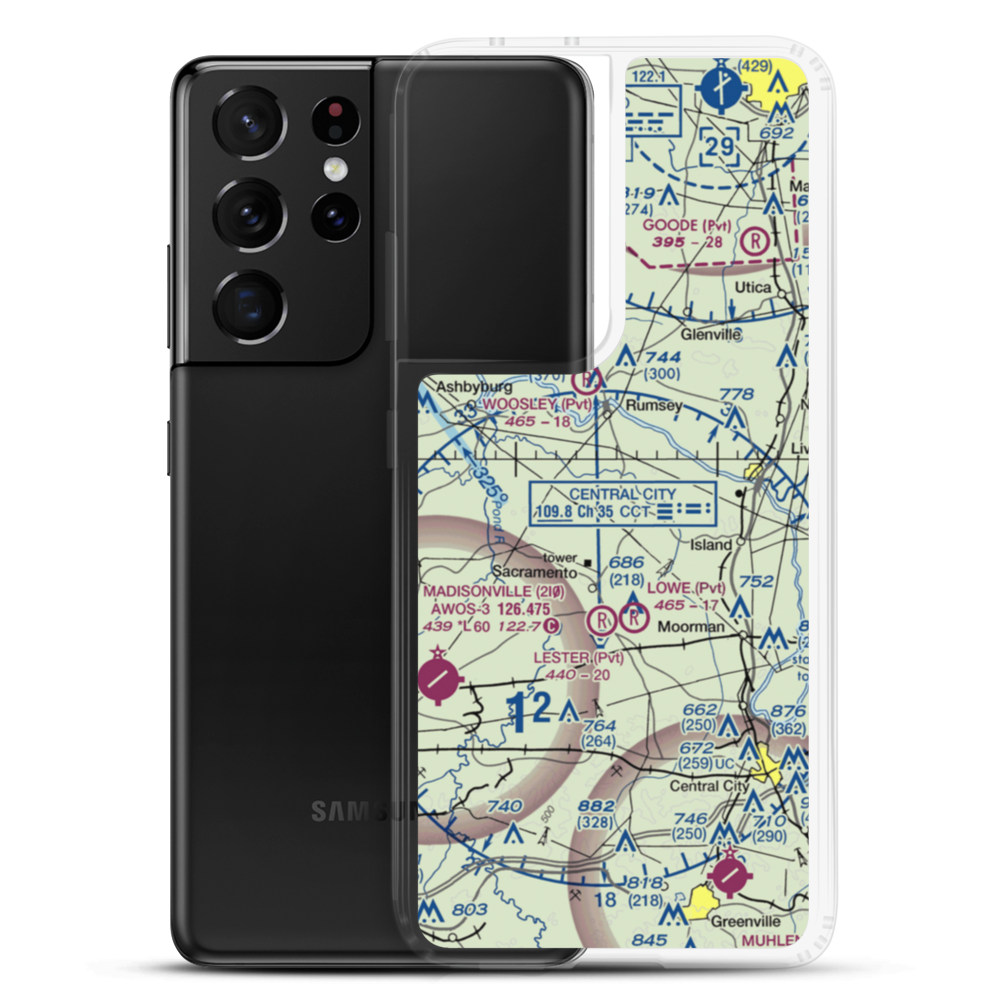 Baggett Farms Airport (93KY) VFR Sectional Samsung Case Samsung Galaxy S21 Ultra model shown