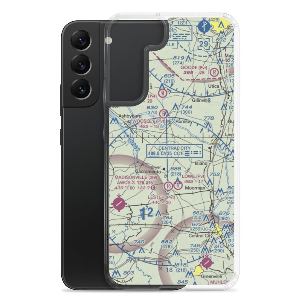 Baggett Farms Airport (93KY) VFR Sectional Samsung Case Samsung Galaxy S22 Plus model shown