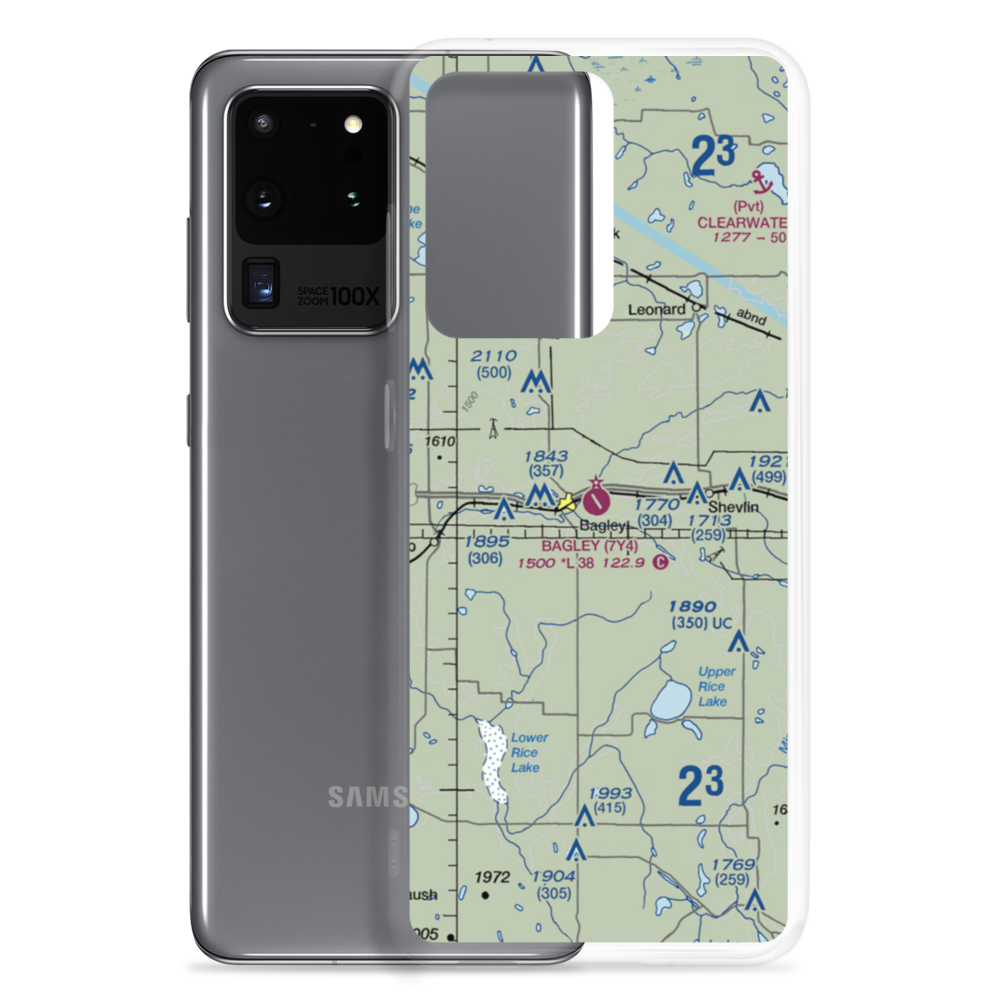 Bagley Municipal Airport (7Y4) VFR Sectional Samsung Case Samsung Galaxy S20 Ultra model shown