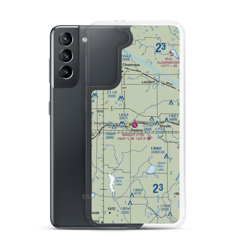 Bagley Municipal Airport (7Y4) VFR Sectional Samsung Case Samsung Galaxy S21 model shown