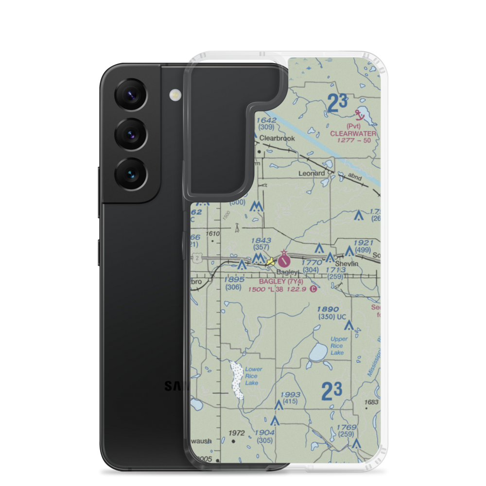 Bagley Municipal Airport (7Y4) VFR Sectional Samsung Case Samsung Galaxy S22 model shown