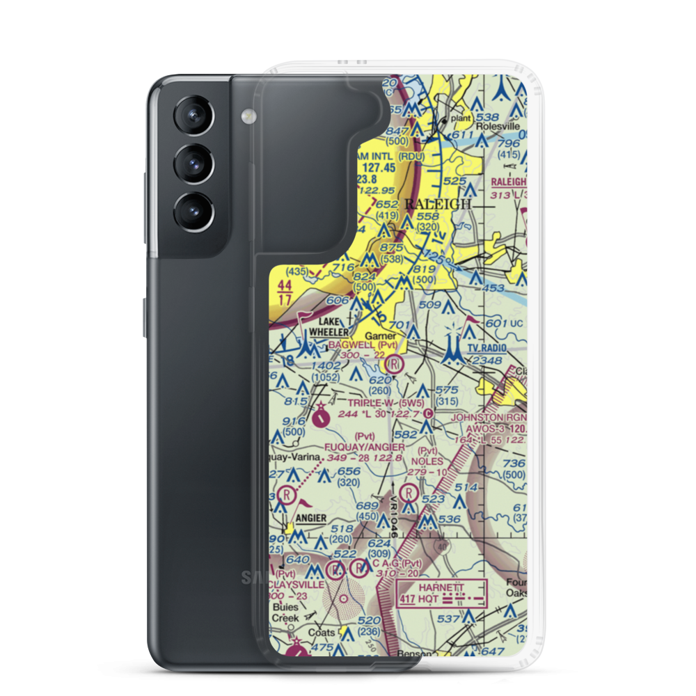 Bagwell Airport (NC99) VFR Sectional Samsung Case Samsung Galaxy S21 model shown