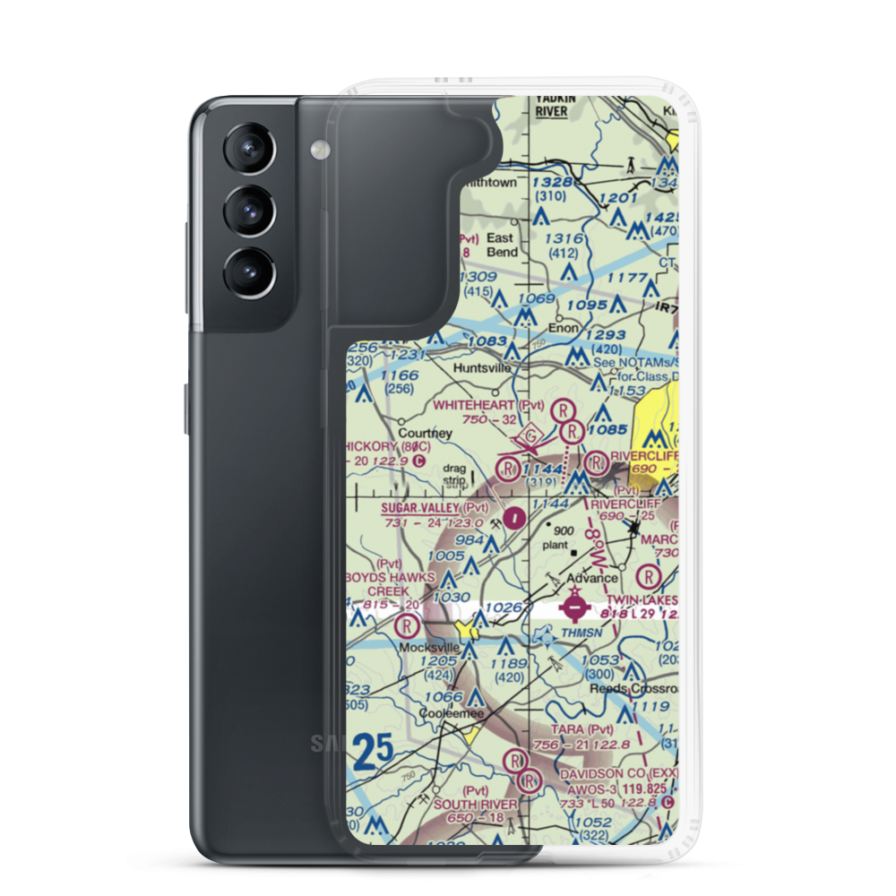 Bahnson Airport (43NC) VFR Sectional Samsung Case Samsung Galaxy S21 model shown