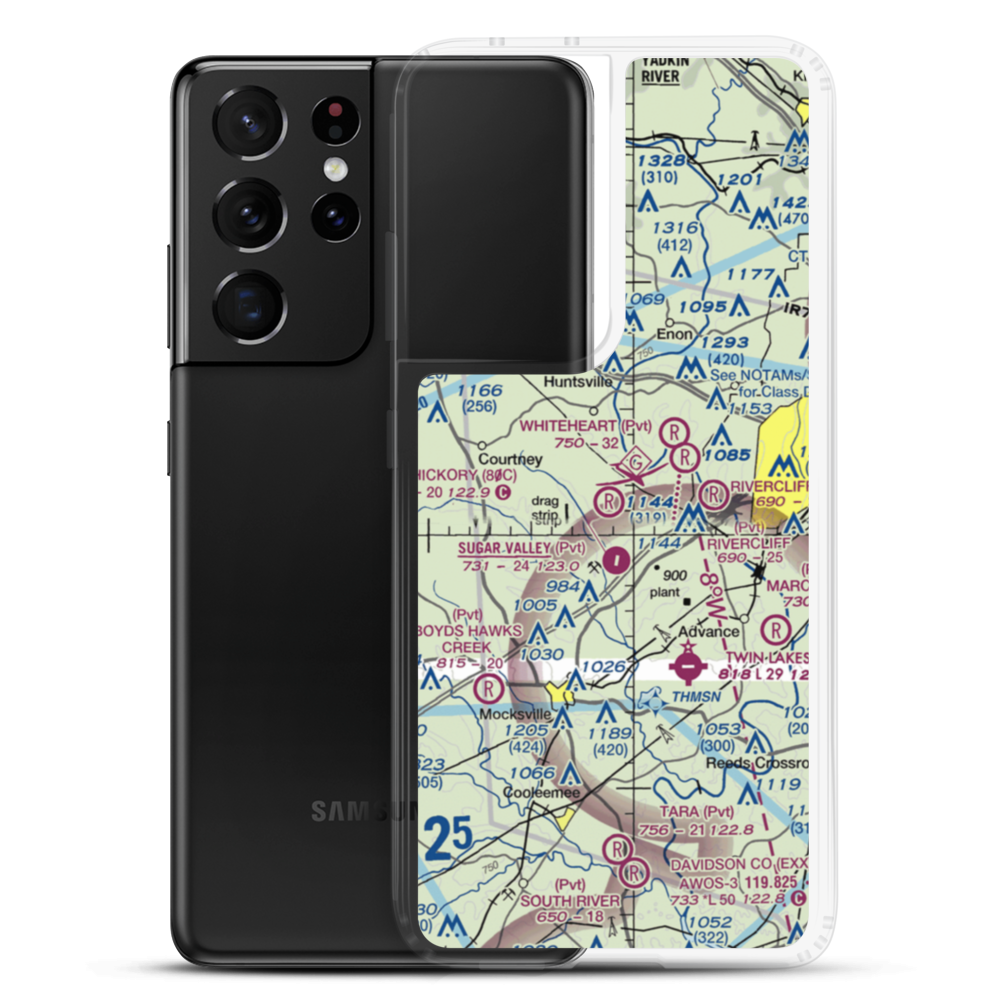 Bahnson Airport (43NC) VFR Sectional Samsung Case Samsung Galaxy S21 Ultra model shown