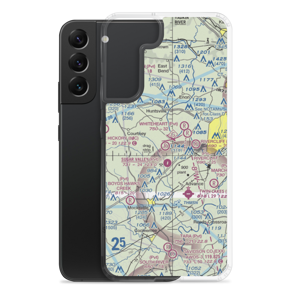 Bahnson Airport (43NC) VFR Sectional Samsung Case Samsung Galaxy S22 Plus model shown
