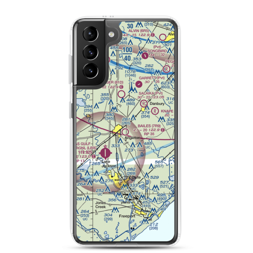 Bailes Airport (7R9) VFR Sectional Samsung Case Samsung Galaxy S21 Plus model shown