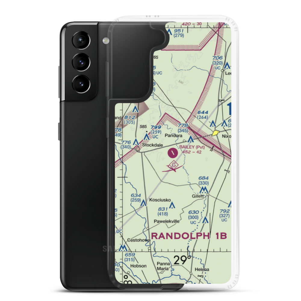 Bailey Airport (2TS8) VFR Sectional Samsung Case Samsung Galaxy S21 Plus model shown