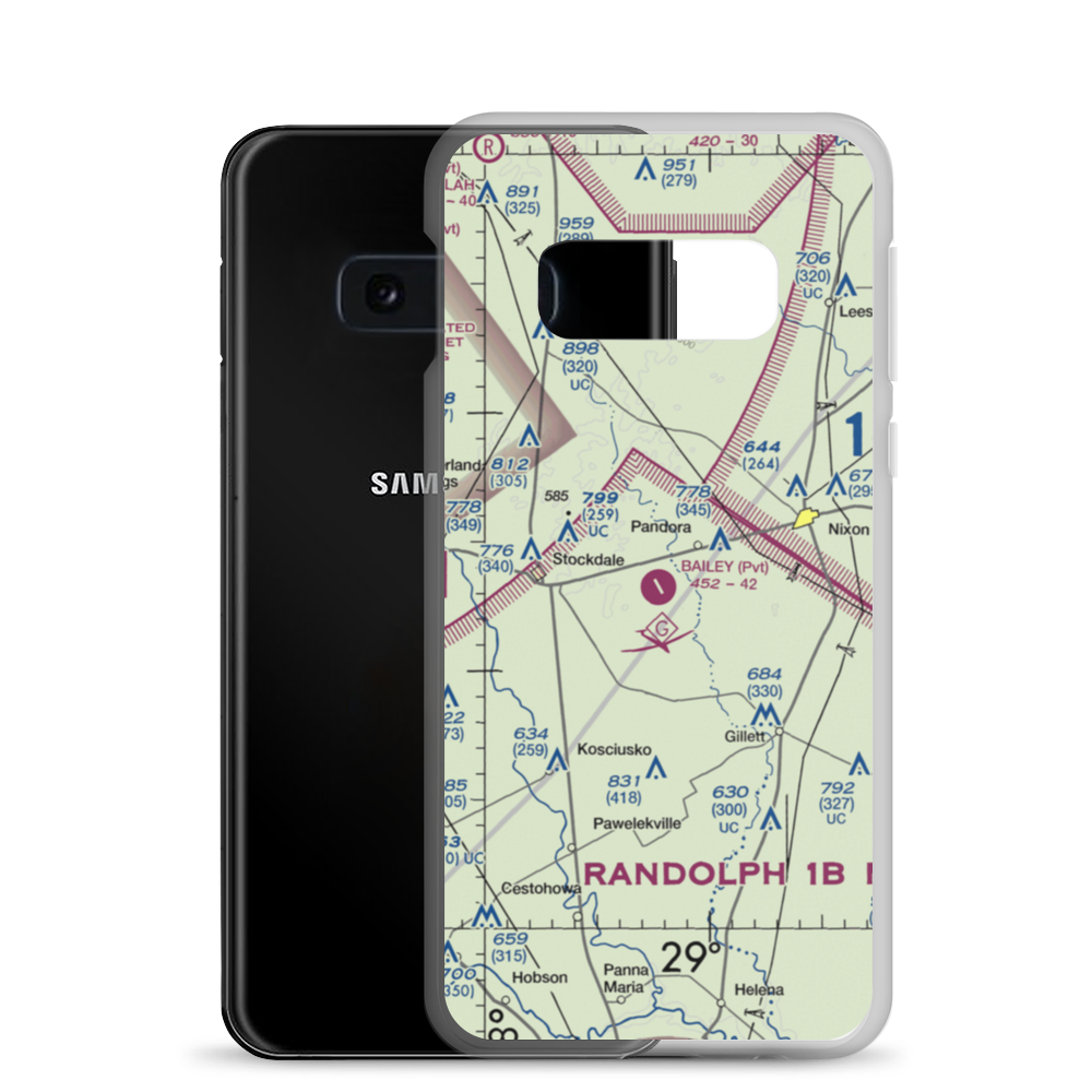 Bailey Airport (2TS8) VFR Sectional Samsung Case Samsung Galaxy S10e model shown