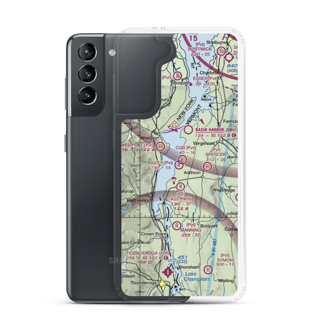 Bailey Airport (VT53) VFR Sectional Samsung Case Samsung Galaxy S21 model shown