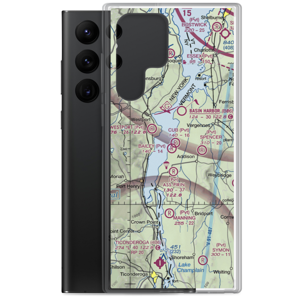 Bailey Airport (VT53) VFR Sectional Samsung Case Samsung Galaxy S22 Ultra model shown
