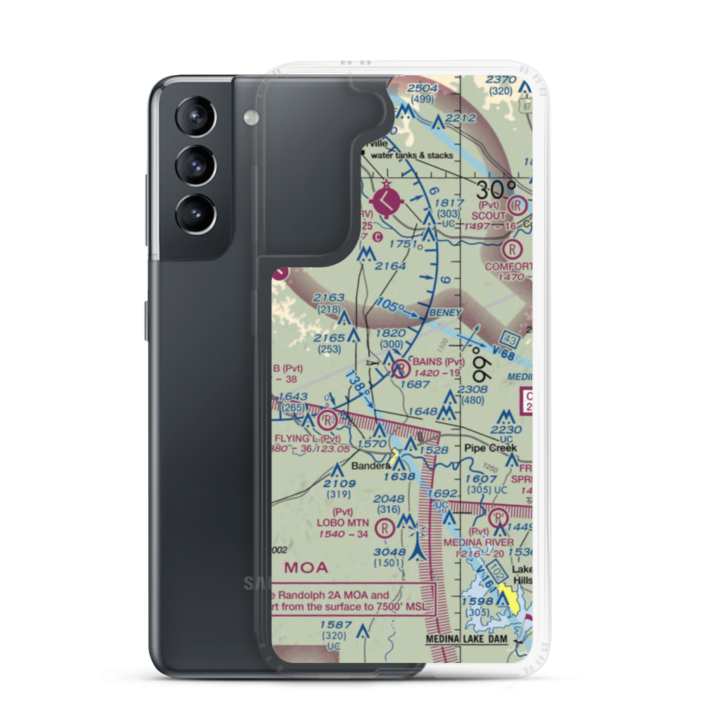 Bains Private Airport (20TS) VFR Sectional Samsung Case Samsung Galaxy S21 model shown