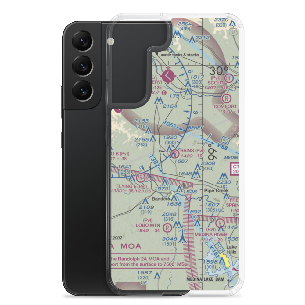 Bains Private Airport (20TS) VFR Sectional Samsung Case Samsung Galaxy S22 Plus model shown