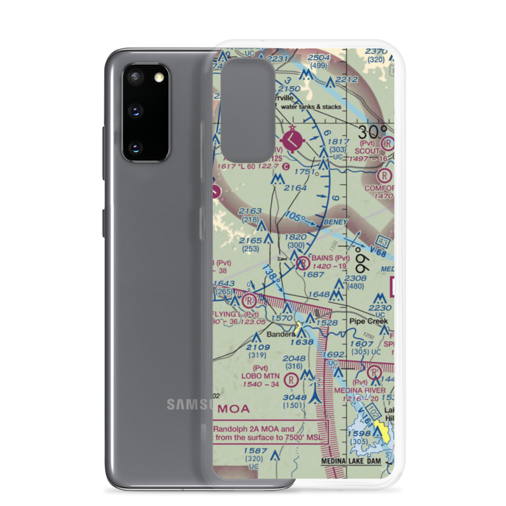 Bains Private Airport (20TS) VFR Sectional Samsung Case Samsung Galaxy S20 model shown