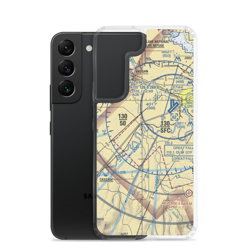 Bair Airport (MT33) VFR Sectional Samsung Case Samsung Galaxy S22 model shown