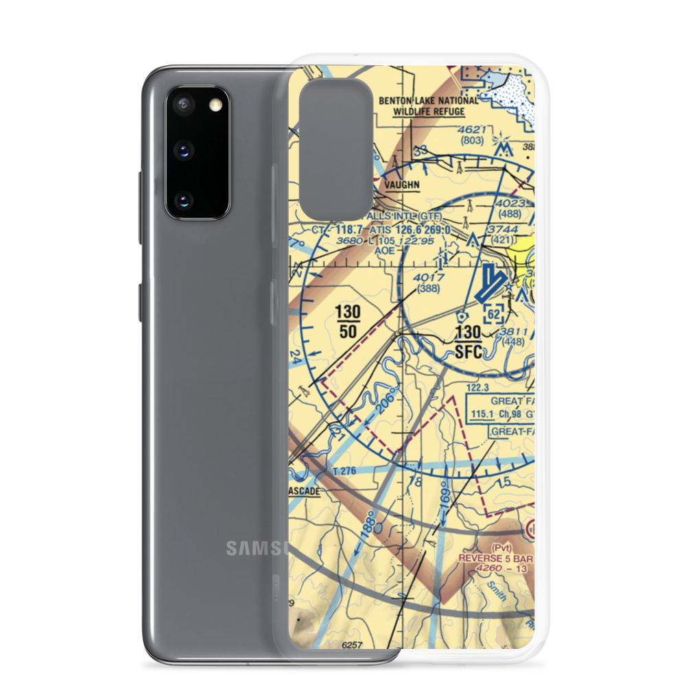 Bair Airport (MT33) VFR Sectional Samsung Case Samsung Galaxy S20 model shown