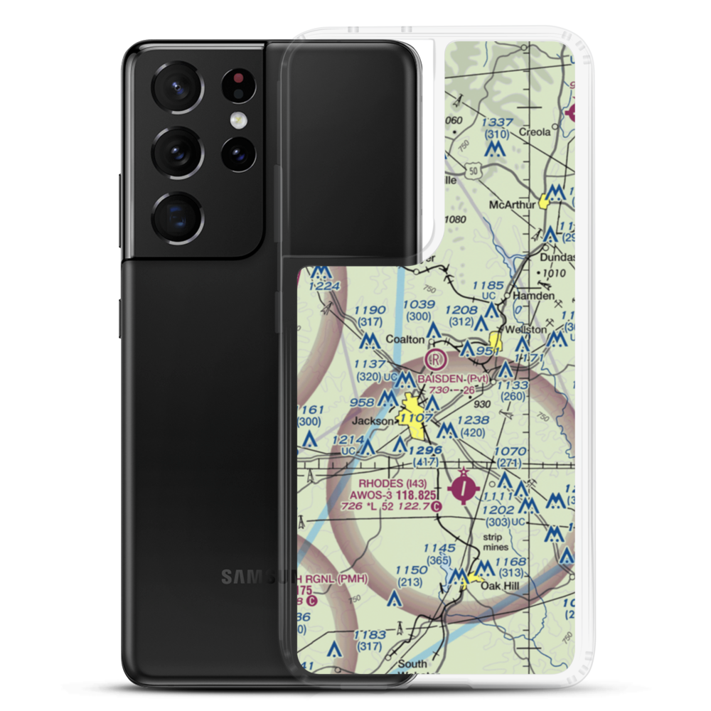 Baisden Airport (4OI9) VFR Sectional Samsung Case Samsung Galaxy S21 Ultra model shown