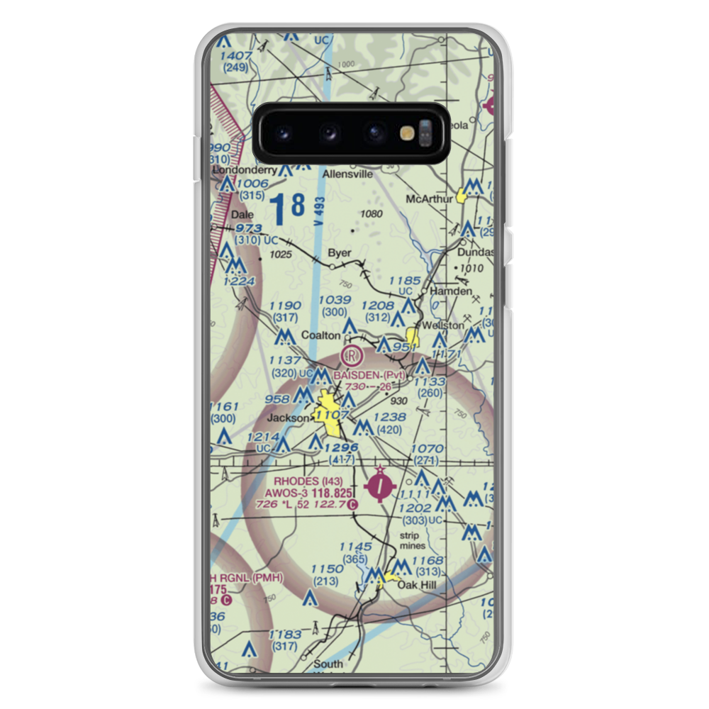 Baisden Airport (4OI9) VFR Sectional Samsung Case Samsung Galaxy S10+ model shown