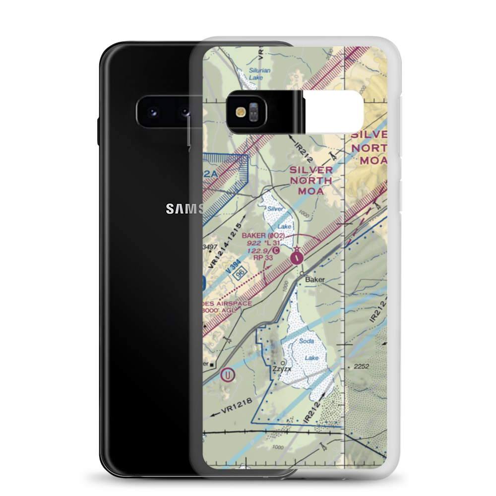 Baker Airport (0O2) VFR Sectional Samsung Case Samsung Galaxy S10 model shown