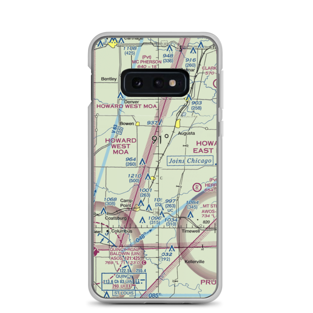 Baker Airport (32IS) VFR Sectional Samsung Case Samsung Galaxy S10e model shown