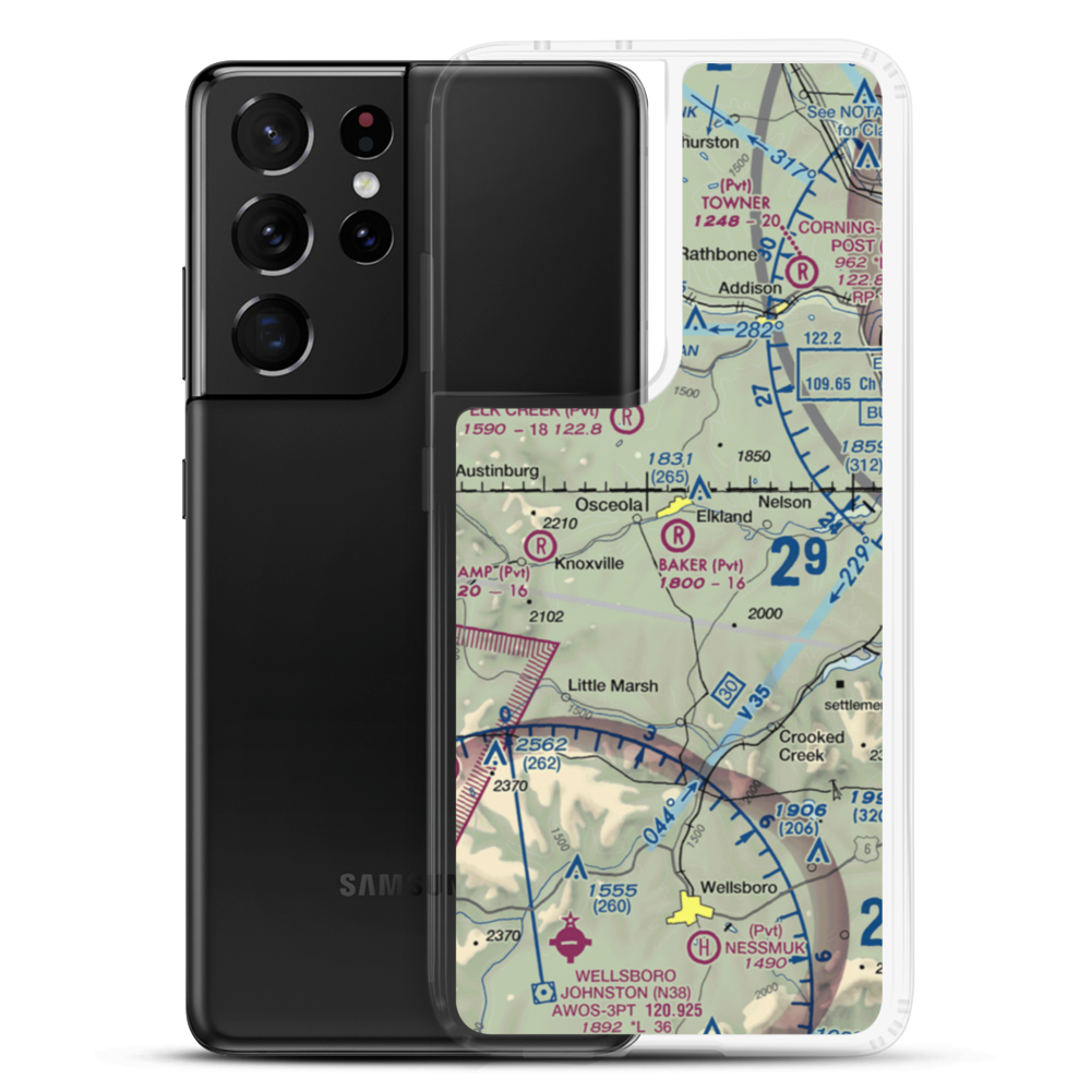 Baker Airport (PA75) VFR Sectional Samsung Case Samsung Galaxy S21 Ultra model shown