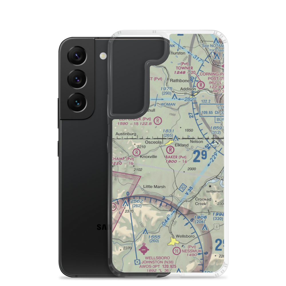 Baker Airport (PA75) VFR Sectional Samsung Case Samsung Galaxy S22 model shown