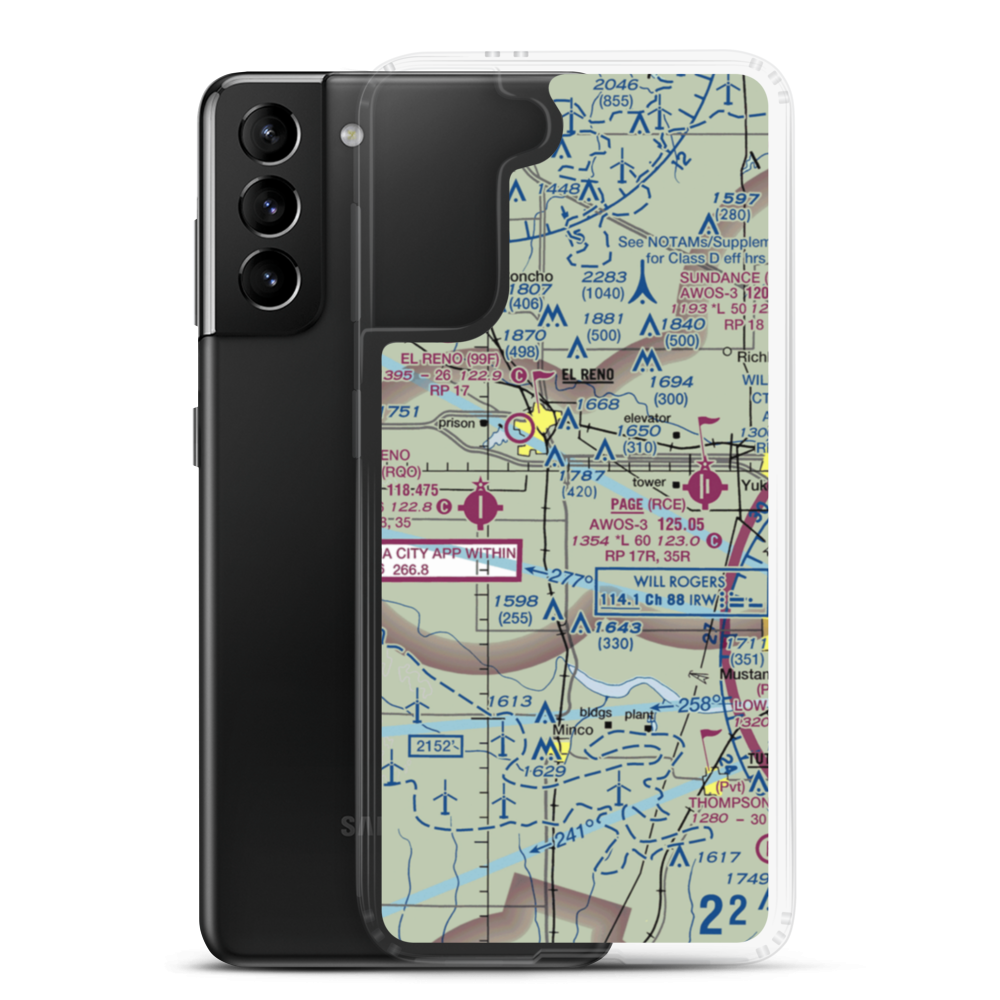 Baker Airstrip (8OK2) VFR Sectional Samsung Case Samsung Galaxy S21 Plus model shown