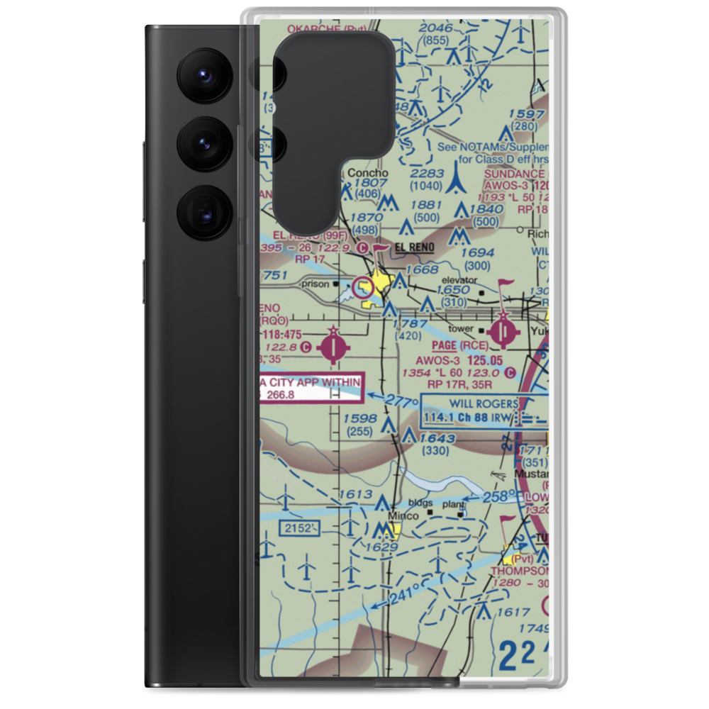 Baker Airstrip (8OK2) VFR Sectional Samsung Case Samsung Galaxy S22 Ultra model shown