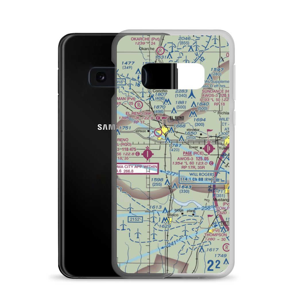 Baker Airstrip (8OK2) VFR Sectional Samsung Case Samsung Galaxy S10e model shown