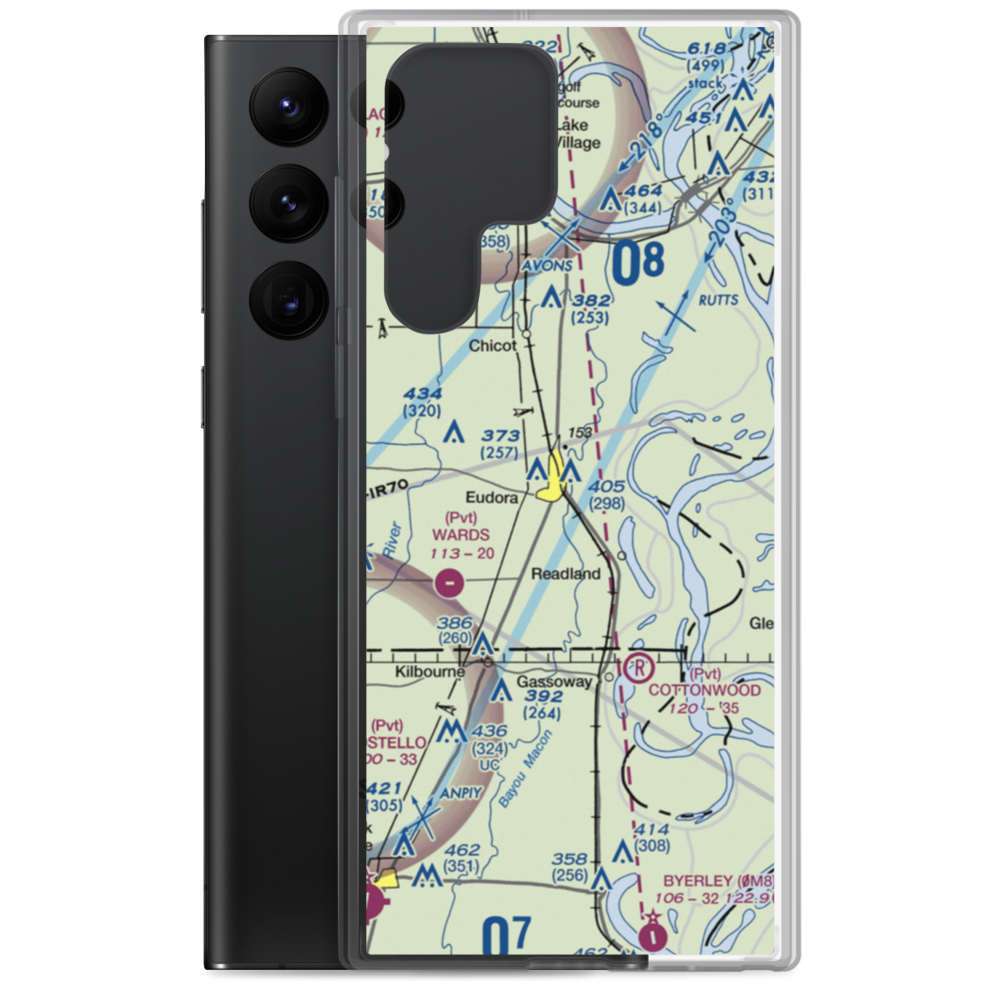 Baker Flying Service Airport (AR01) VFR Sectional Samsung Case Samsung Galaxy S22 Ultra model shown